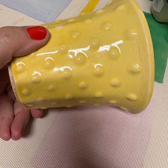 Nelson McCoy hobnail cream yellow 1930's USA 5” Diameter - Picture 14 of 16